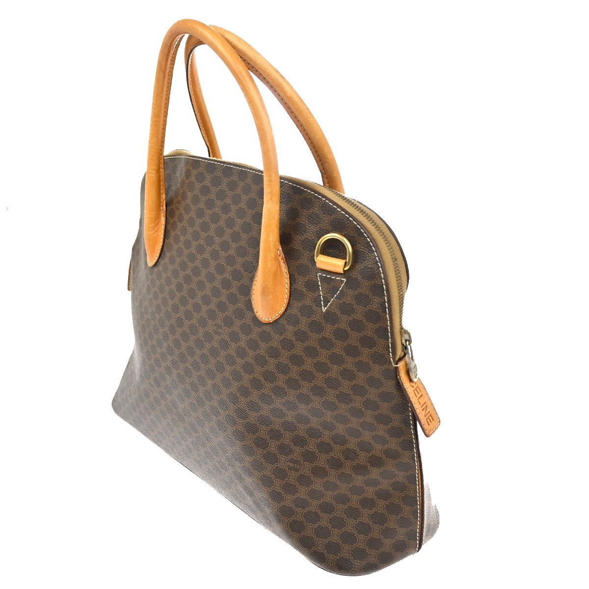 Celine Macadam Handbag Macadam With Leather Brown Pvc Handbag (Authentic Pre-Loved)