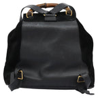 Gucci Vintage Bamboo Backpack Suede And Leather Black Suede Backpack Bag (Authentic Pre-Loved)