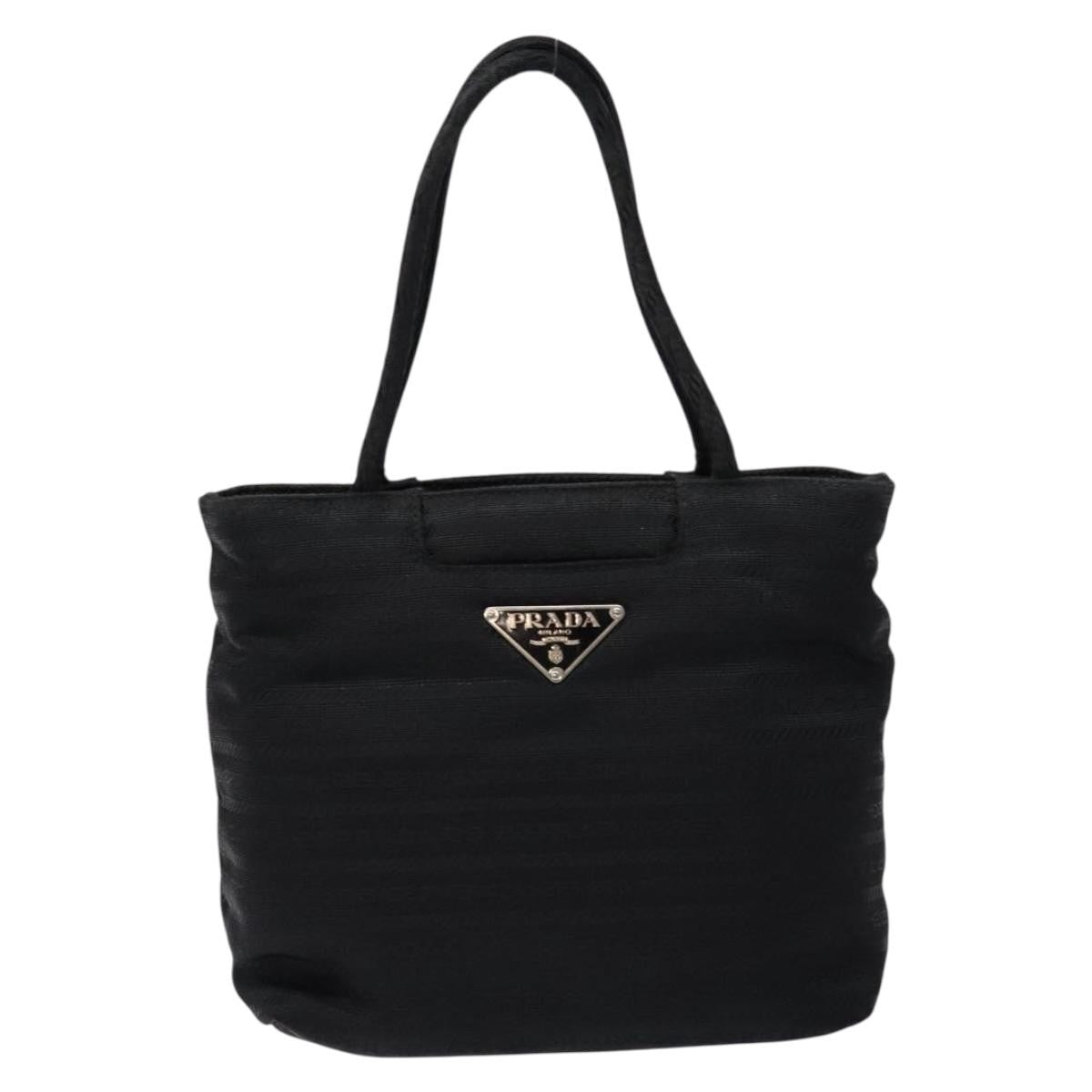 Prada Vintage Zip Handbag Tessuto Black Nylon Handbag (Authentic Pre-Loved)