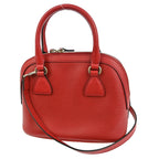 Gucci Convertible Dome Satchel Leather Red Leather Handbag (Authentic Pre-Loved)