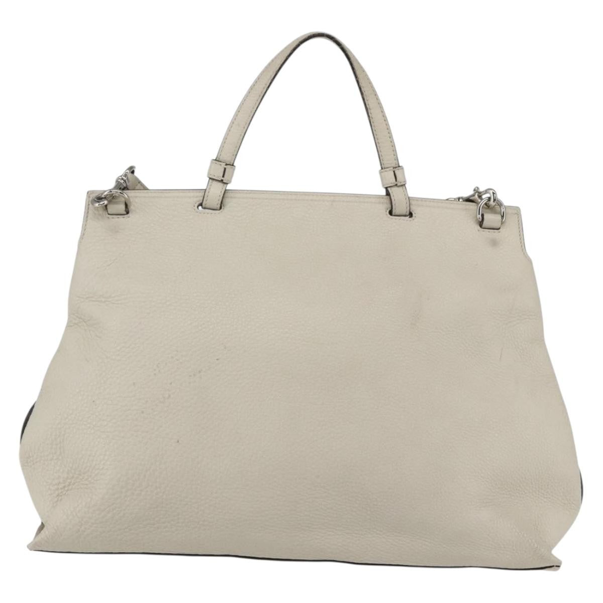Gucci Bamboo Daily Top Handle Bag Leather White Leather Handbag (Authentic Pre-Loved)