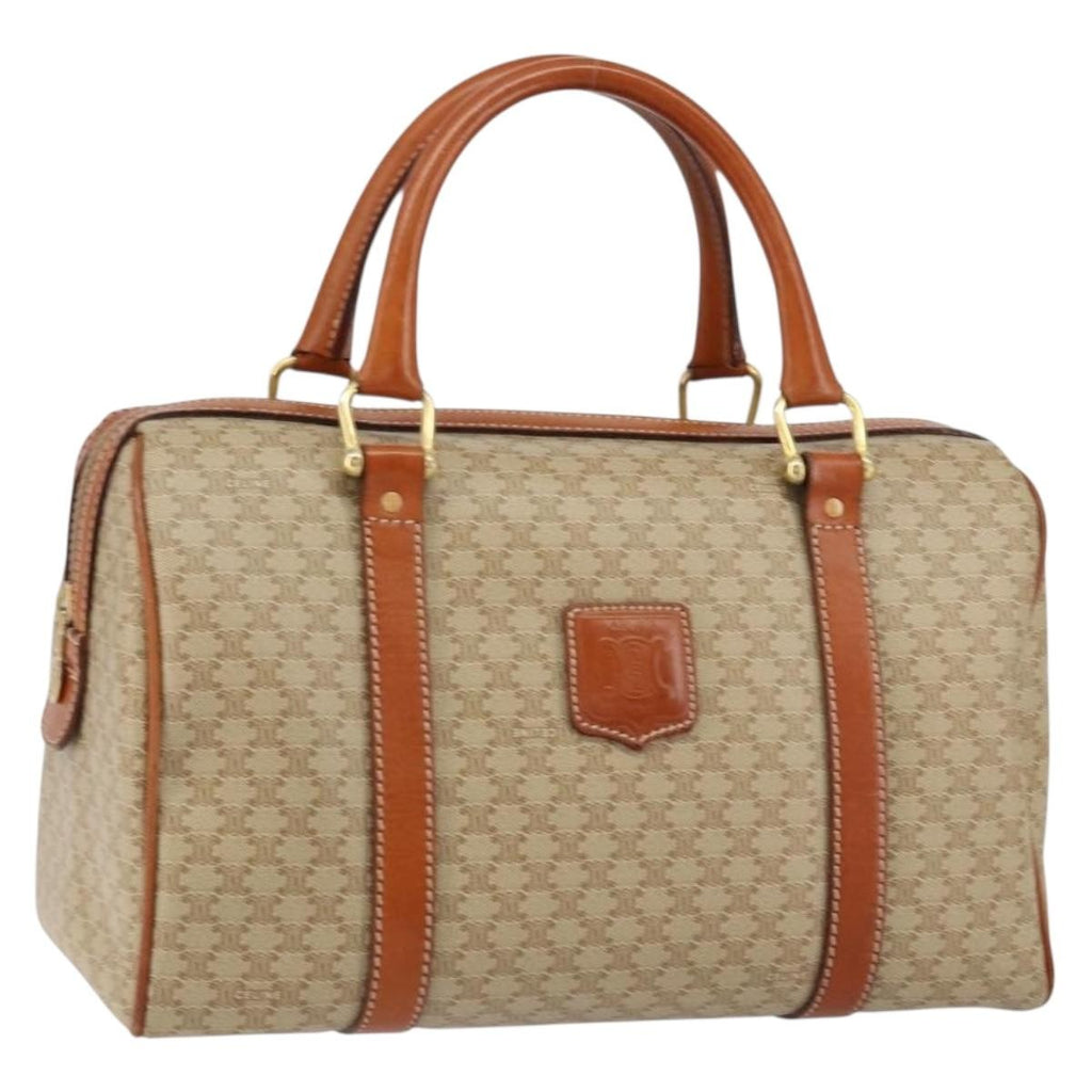 Celine Macadam Handbag Macadam With Leather Beige Pvc Handbag (Authentic Pre-Loved)