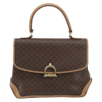 Celine Vintage Macadam Handbag Canvas Brown Pvc Handbag (Authentic Pre-Loved)
