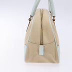 Prada Bauletto Bag Canvas With Leather Beige Canvas Bag (Authentic Pre-Loved)