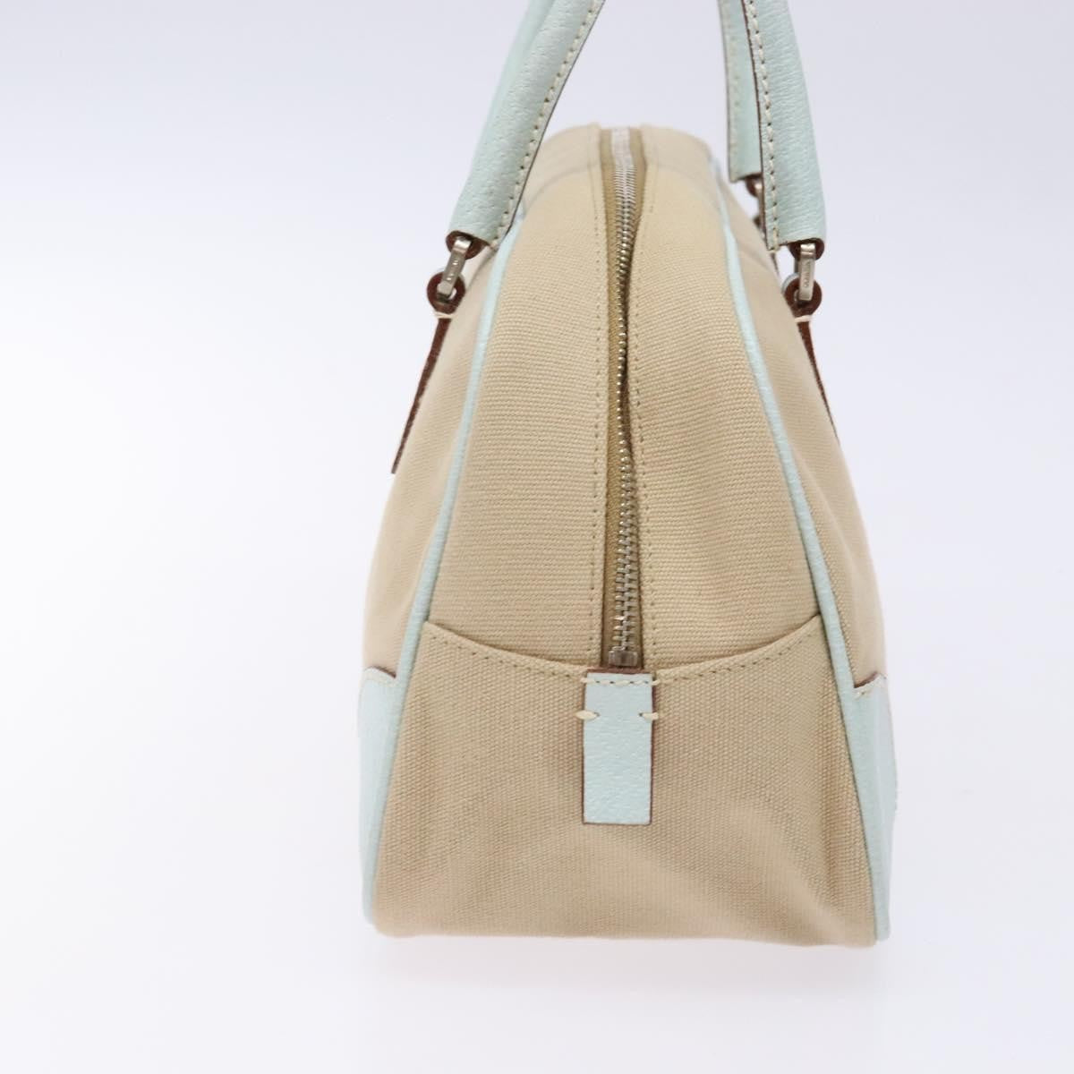 Prada Bauletto Bag Canvas With Leather Beige Canvas Bag (Authentic Pre-Loved)