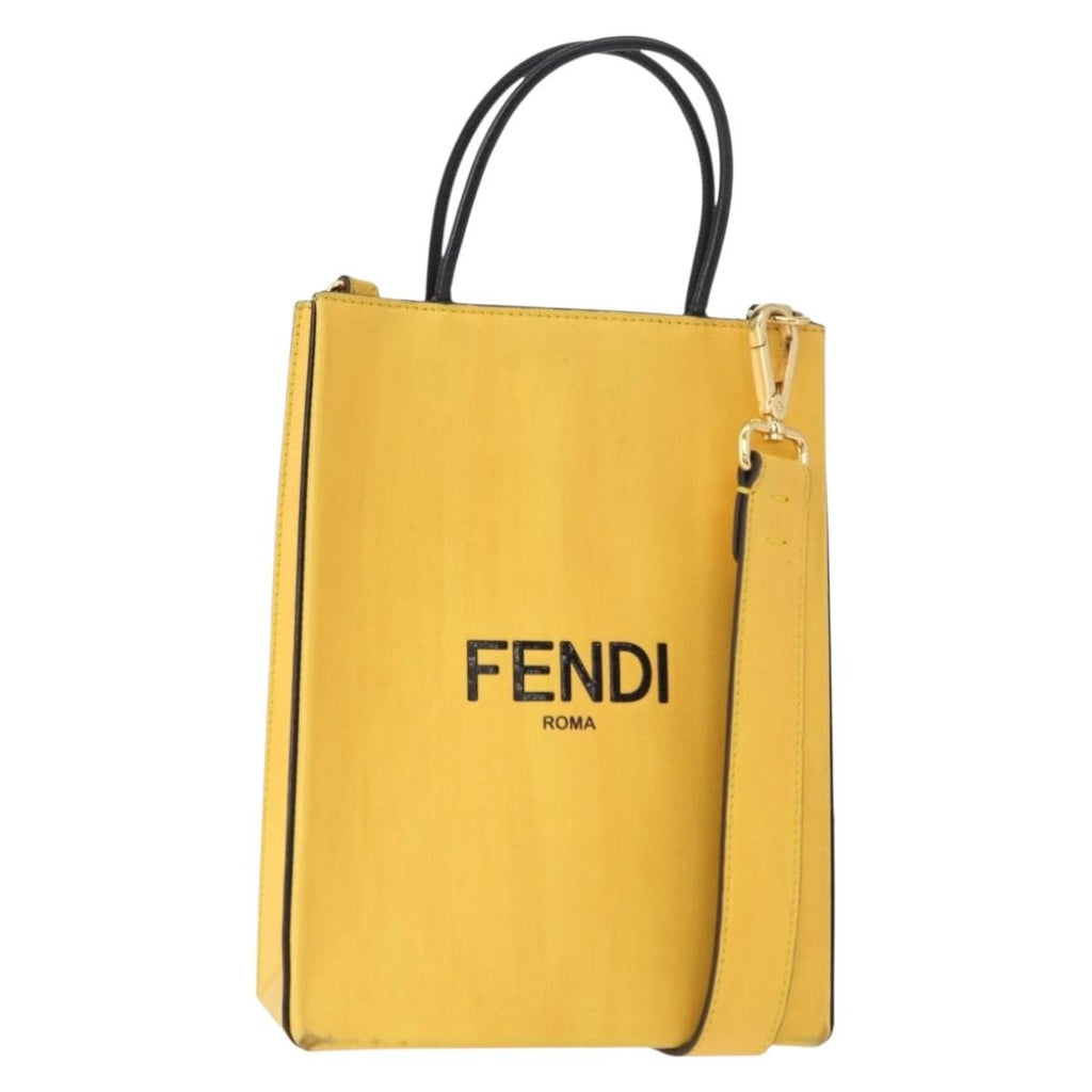 Fendi Pack Shopping Tote Leather Yellow Leather Handbag (Authentic Pre-Loved)