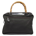 Gucci Vintage Bamboo Handle Bag Nylon Brown Nylon Handbag (Authentic Pre-Loved)