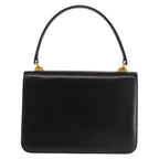 Gucci 1973 Flap Top Handle Bag Leather Black Leather Handbag (Authentic Pre-Loved)