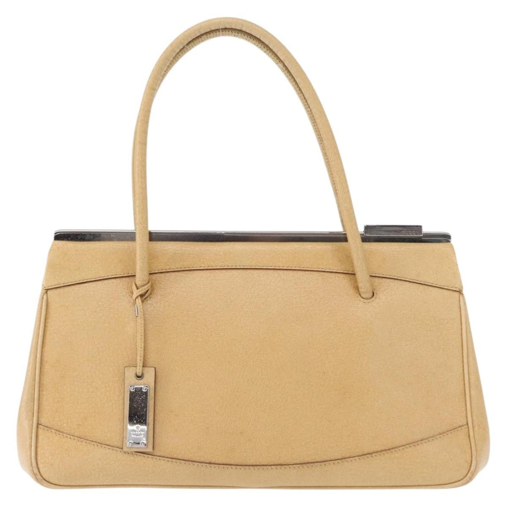 Gucci Vintage Handbag Leather Beige Leather Handbag (Authentic Pre-Loved)