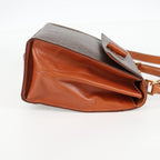 Celine Vintage Convertible Top Handle Bag Macadam Coated Canvas Brown Canvas Bag (Authentic Pre-Loved)