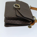Celine Macadam Handbag Macadam With Leather Brown Canvas Handbag (Authentic Pre-Loved)