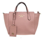 Gucci Swing Crossbody Bag Pebbled Leather Pink Leather Handbag (Authentic Pre-Loved)