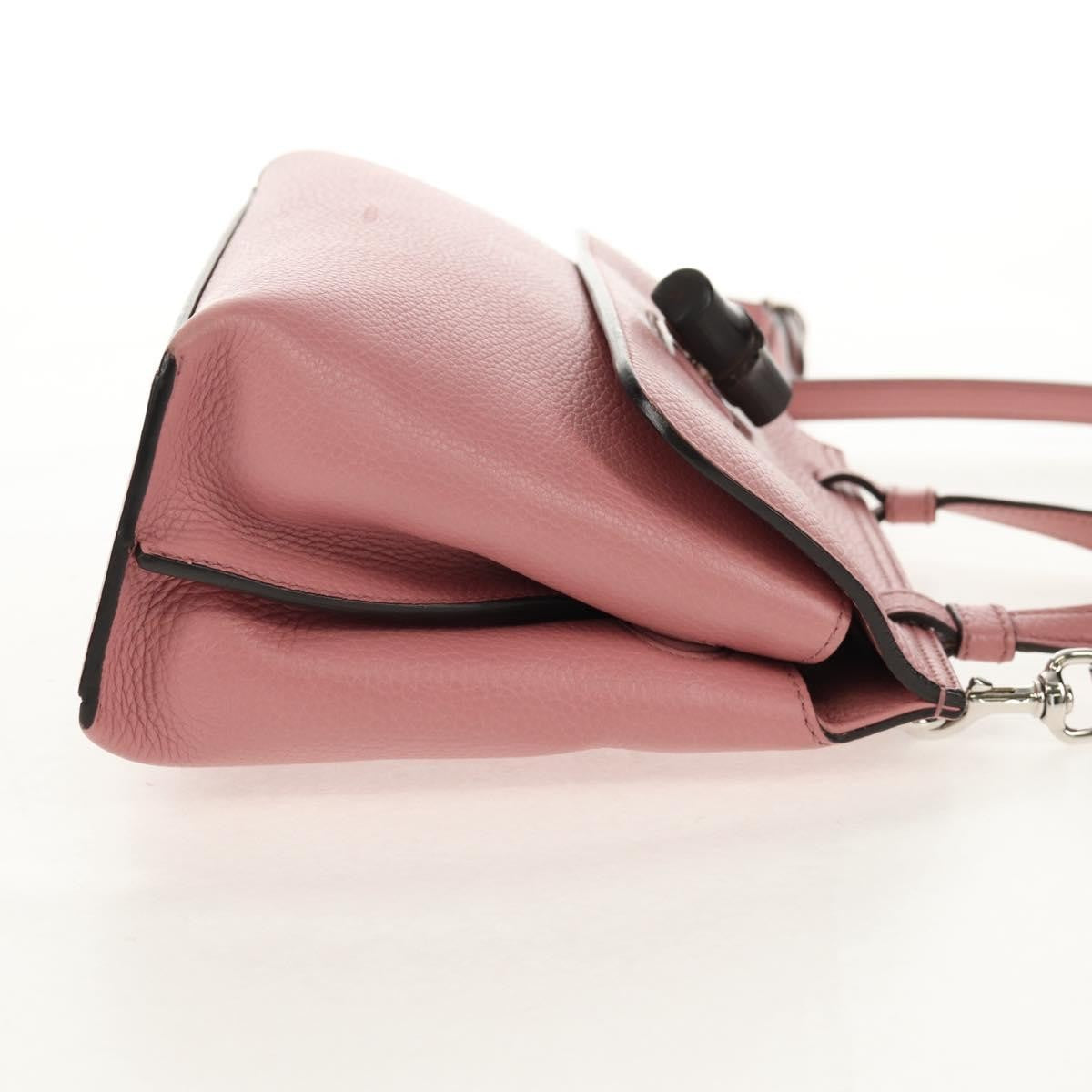Gucci Bamboo Daily Top Handle Bag Leather Pink Leather Handbag (Authentic Pre-Loved)