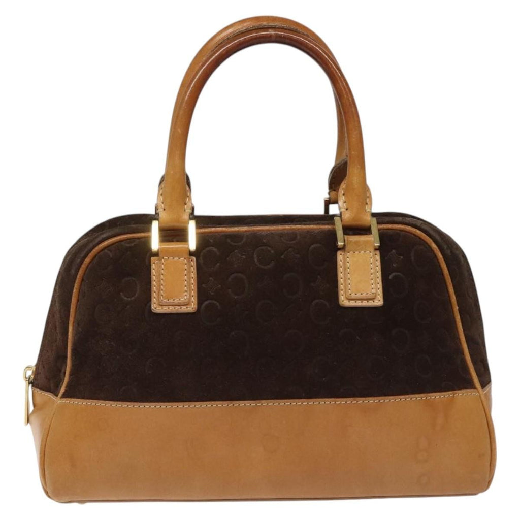 Celine C Macadam Handbag Suede And Leather Brown Suede Handbag (Authentic Pre-Loved)