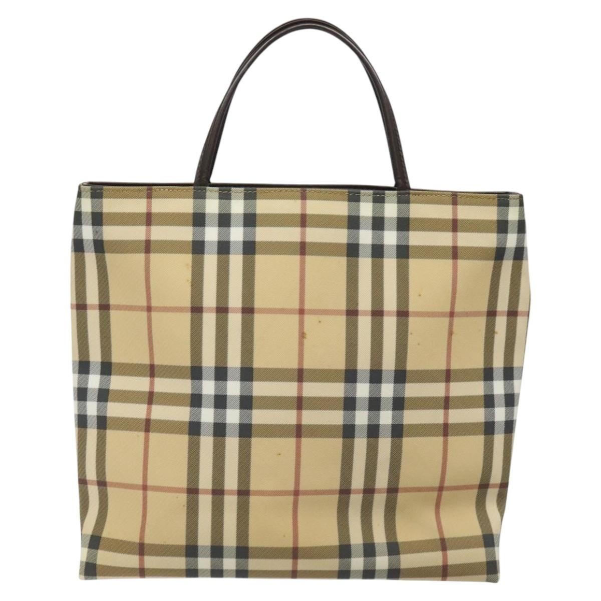 Burberry Nova Check Handbag Nova Check Canvas Beige Canvas Handbag (Authentic Pre-Loved)