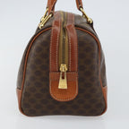 Celine Vintage Macadam Handbag Canvas And Leather Brown Canvas Handbag (Authentic Pre-Loved)