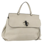 Gucci Bamboo Daily Top Handle Bag Leather White Leather Handbag (Authentic Pre-Loved)