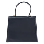 Celine Circle Logo Handbag Leather Navy Leather Handbag (Authentic Pre-Loved)