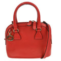 Gucci Convertible Dome Satchel Leather Red Leather Handbag (Authentic Pre-Loved)