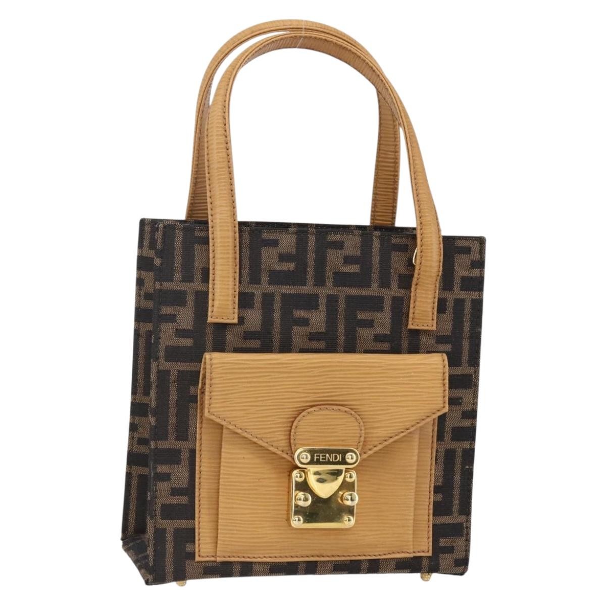Fendi Vintage Top Handle Bag Zucca Canvas Brown Canvas Handbag (Authentic Pre-Loved)