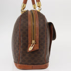 Celine Vintage Macadam Handbag Canvas And Leather Brown Canvas Handbag (Authentic Pre-Loved)