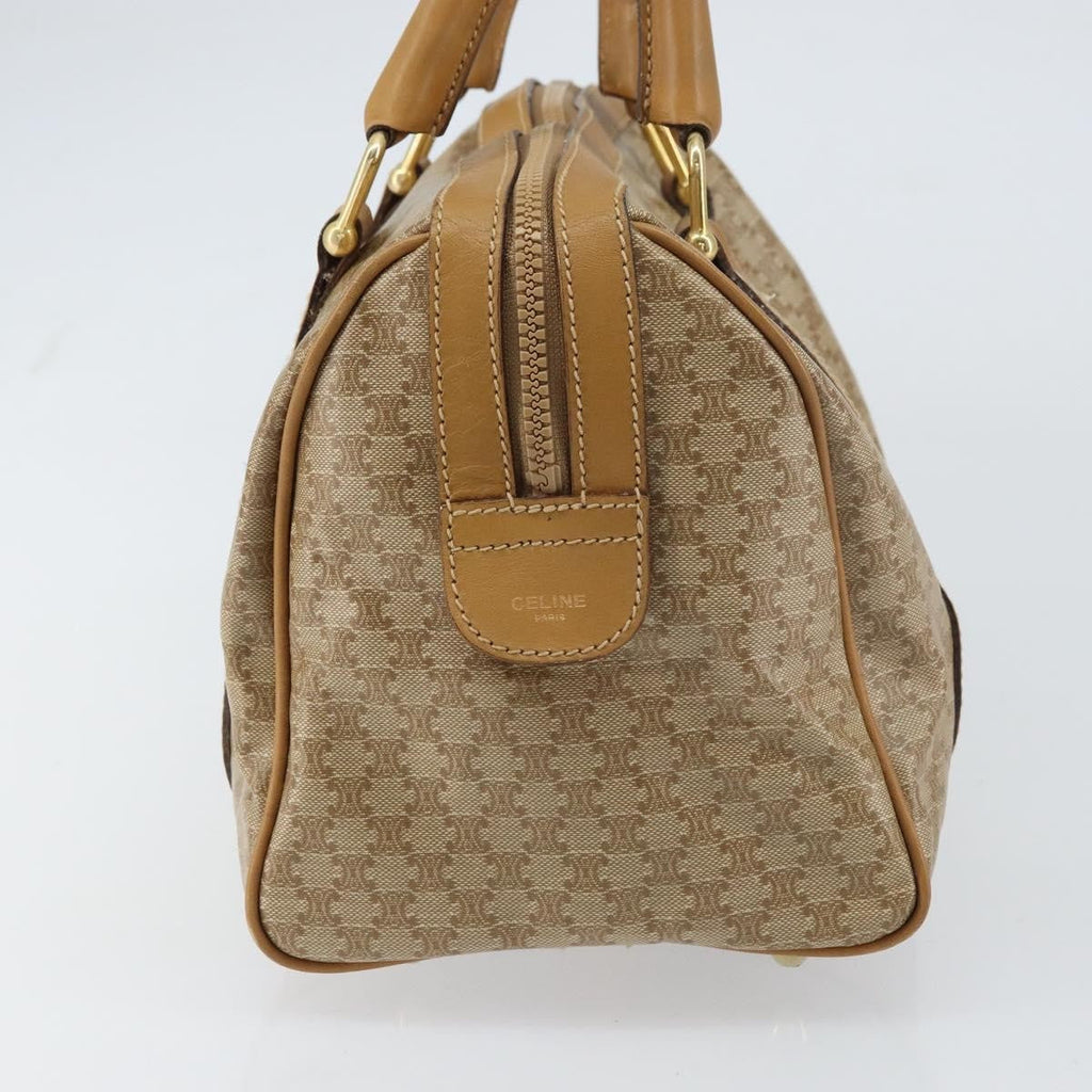 Celine Vintage Macadam Handbag Canvas And Leather Beige Canvas Handbag (Authentic Pre-Loved)