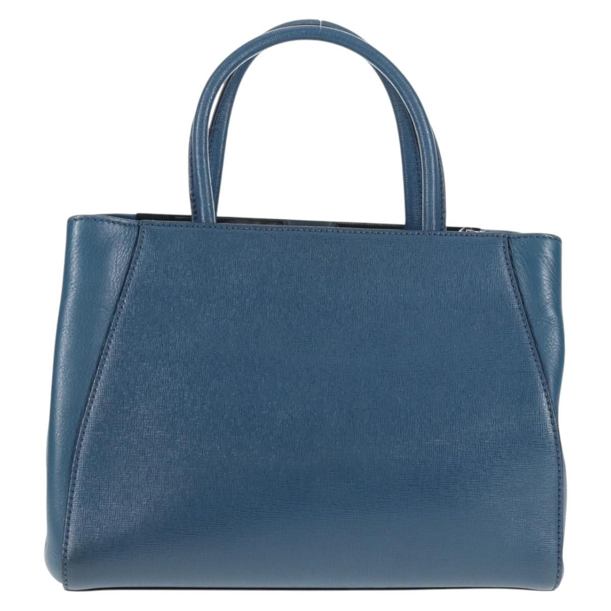 Fendi 2Jours Bag Leather Blue Leather Bag (Authentic Pre-Loved)