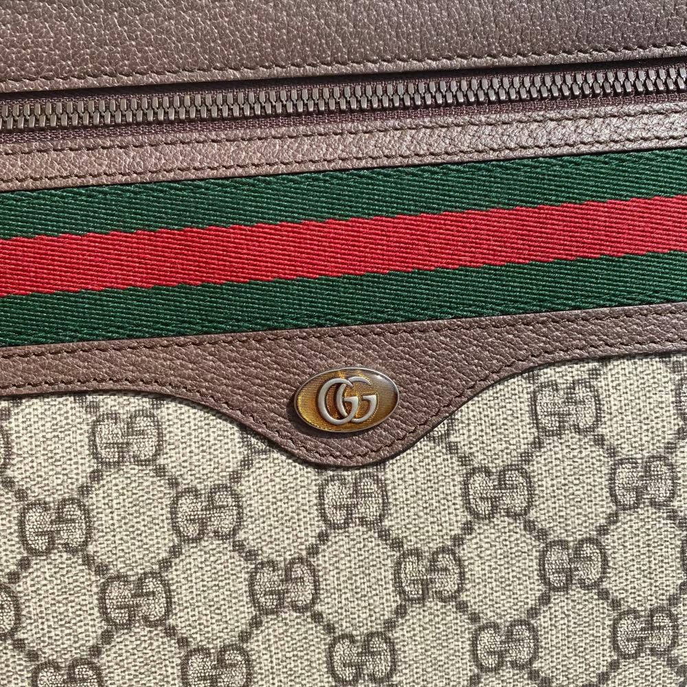 Gucci Ophidia Red Zip Large Clutch Handbag Italy Leather Men Pouch Bag NEW