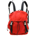 Prada Double Buckle Backpack Tessuto Red Nylon Backpack Bag (Pre-Loved)