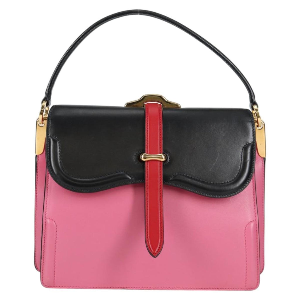 Prada Belle Top Handle Bag City Calf Pink Leather Bag (Authentic Pre-Loved)