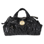 Gucci Hysteria Convertible Top Handle Bag Patent Black Patent_Leather Handbag (Authentic Pre-Loved)