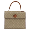 Celine Vintage Macadam Handbag Canvas And Leather Beige Canvas Handbag (Authentic Pre-Loved)