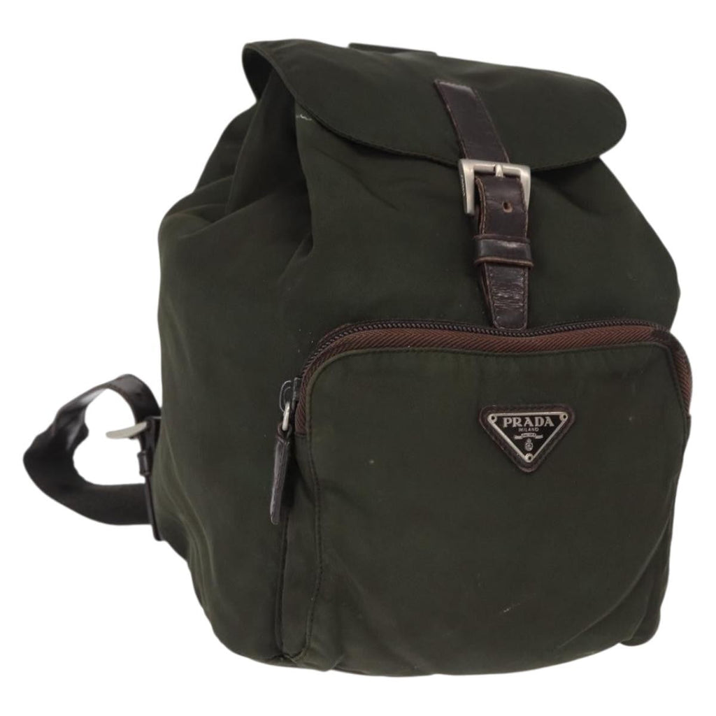 Prada Front Pocket Backpack Tessuto Khaki Nylon Backpack Bag (Authentic Pre-Loved)