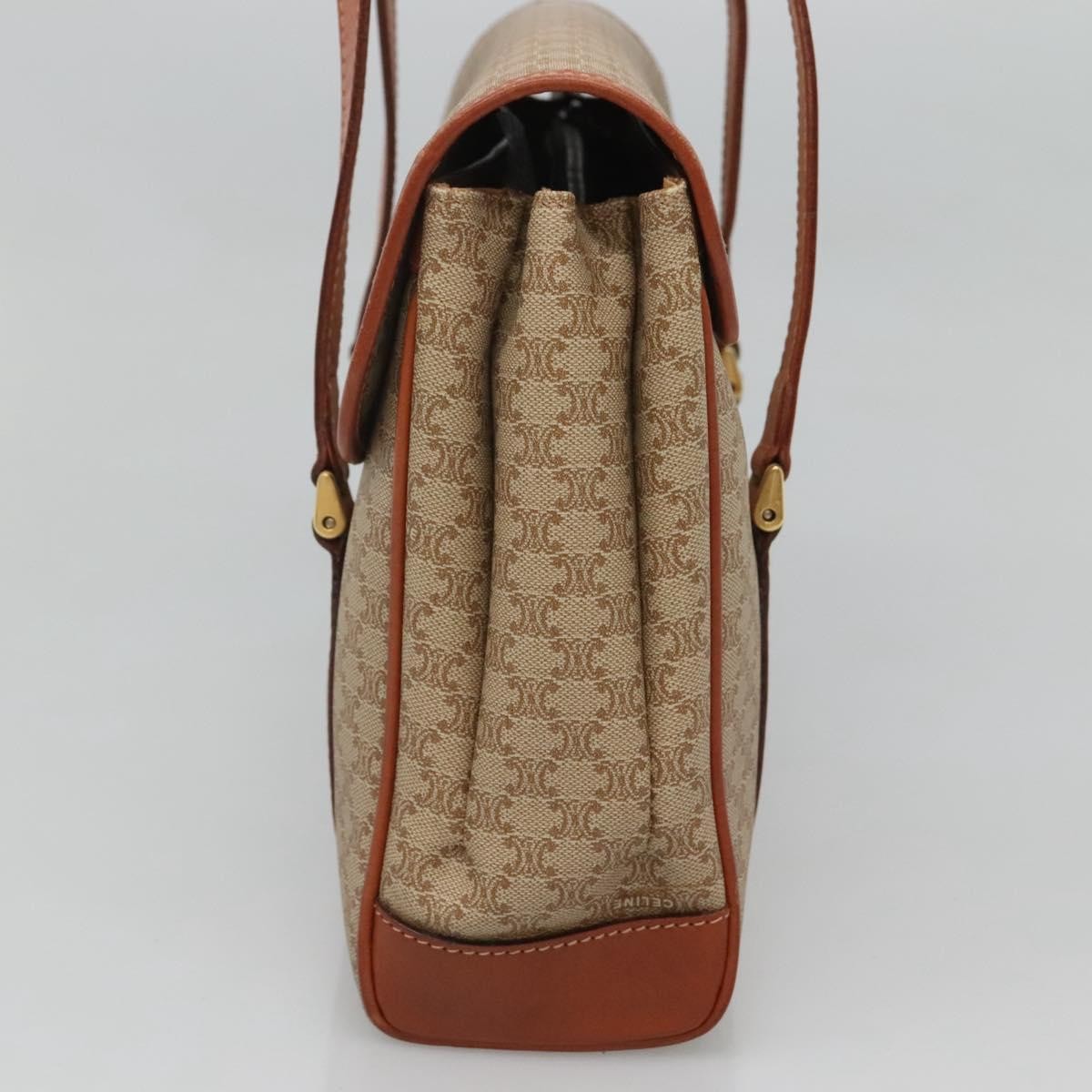 Celine Vintage Macadam Handbag Canvas And Leather Beige Canvas Handbag (Authentic Pre-Loved)