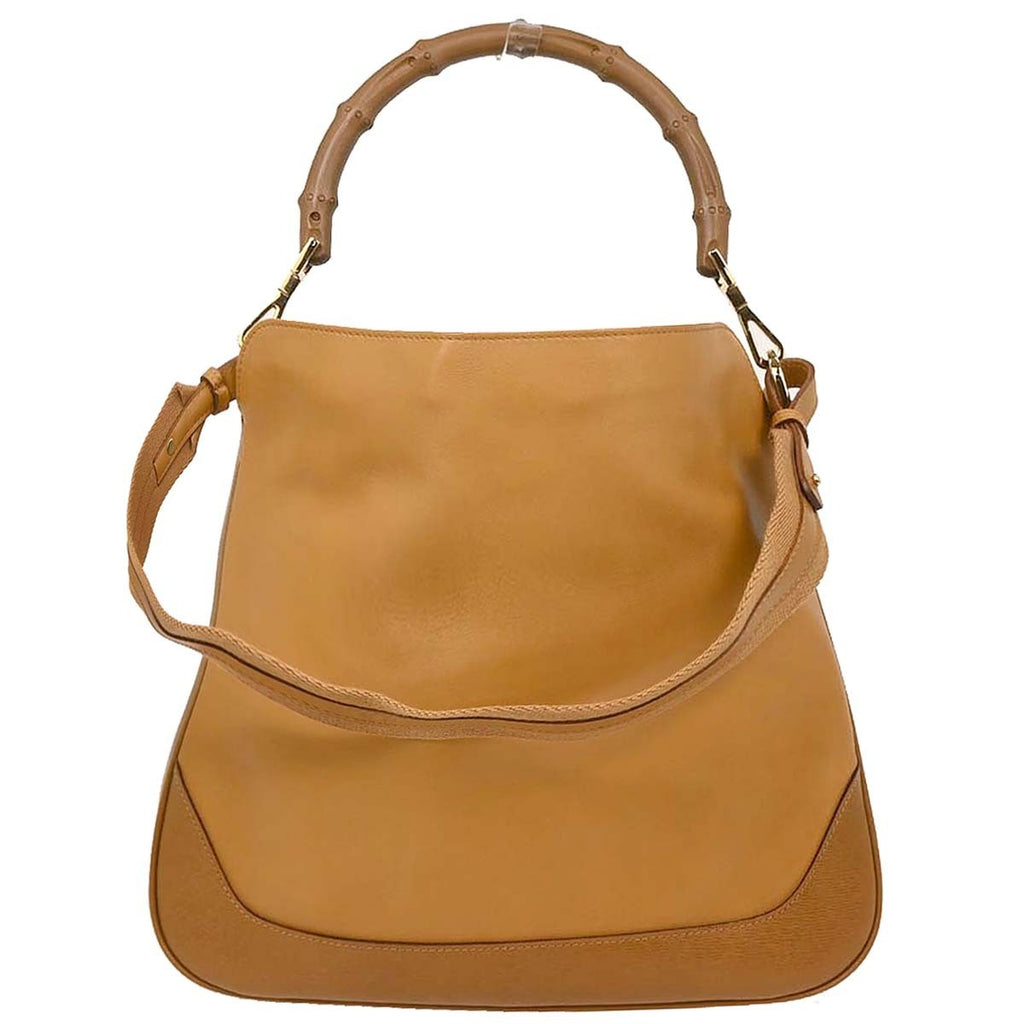Gucci Diana Bamboo Shoulder Bag Leather Brown Leather Handbag (Authentic Pre-Loved)
