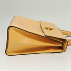 Celine Vintage Convertible Turnlock Top Handle Bag Leather Yellow Leather Bag (Authentic Pre-Loved)