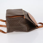 Celine Vintage Macadam Backpack Canvas And Leather Brown Canvas Backpack Bag (Authentic Pre-Loved)