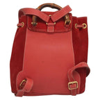 Gucci Vintage Bamboo Backpack Suede Red Suede Backpack Bag (Authentic Pre-Loved)