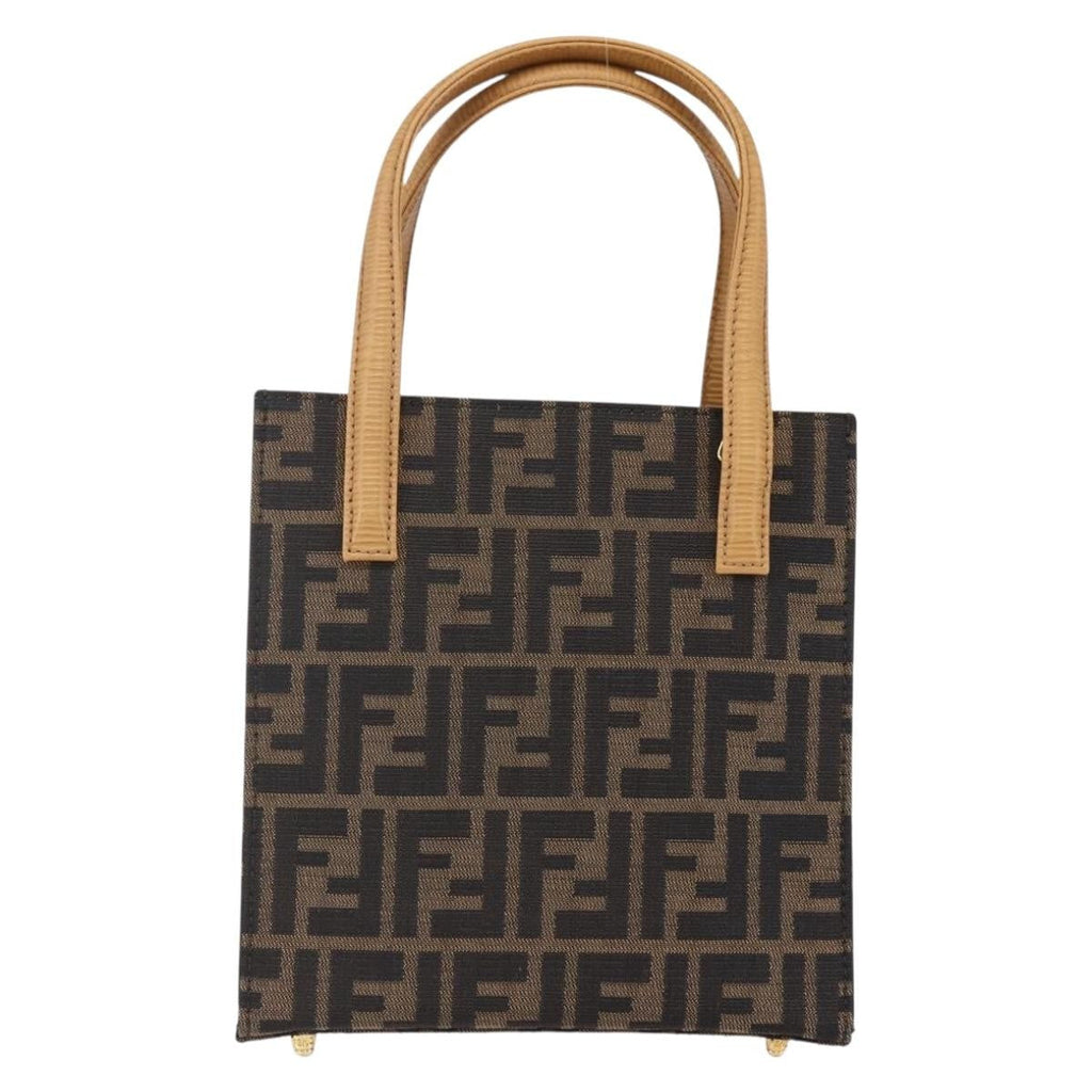 Fendi Vintage Top Handle Bag Zucca Canvas Brown Canvas Handbag (Authentic Pre-Loved)