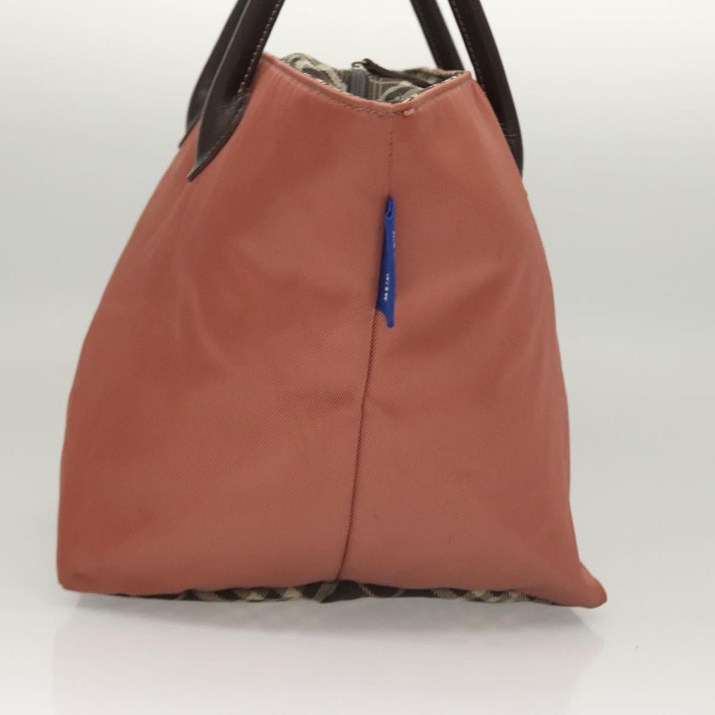 Burberry Nova Check Blue Label Nylon Pink Nylon Handbag (Authentic Pre-Loved)