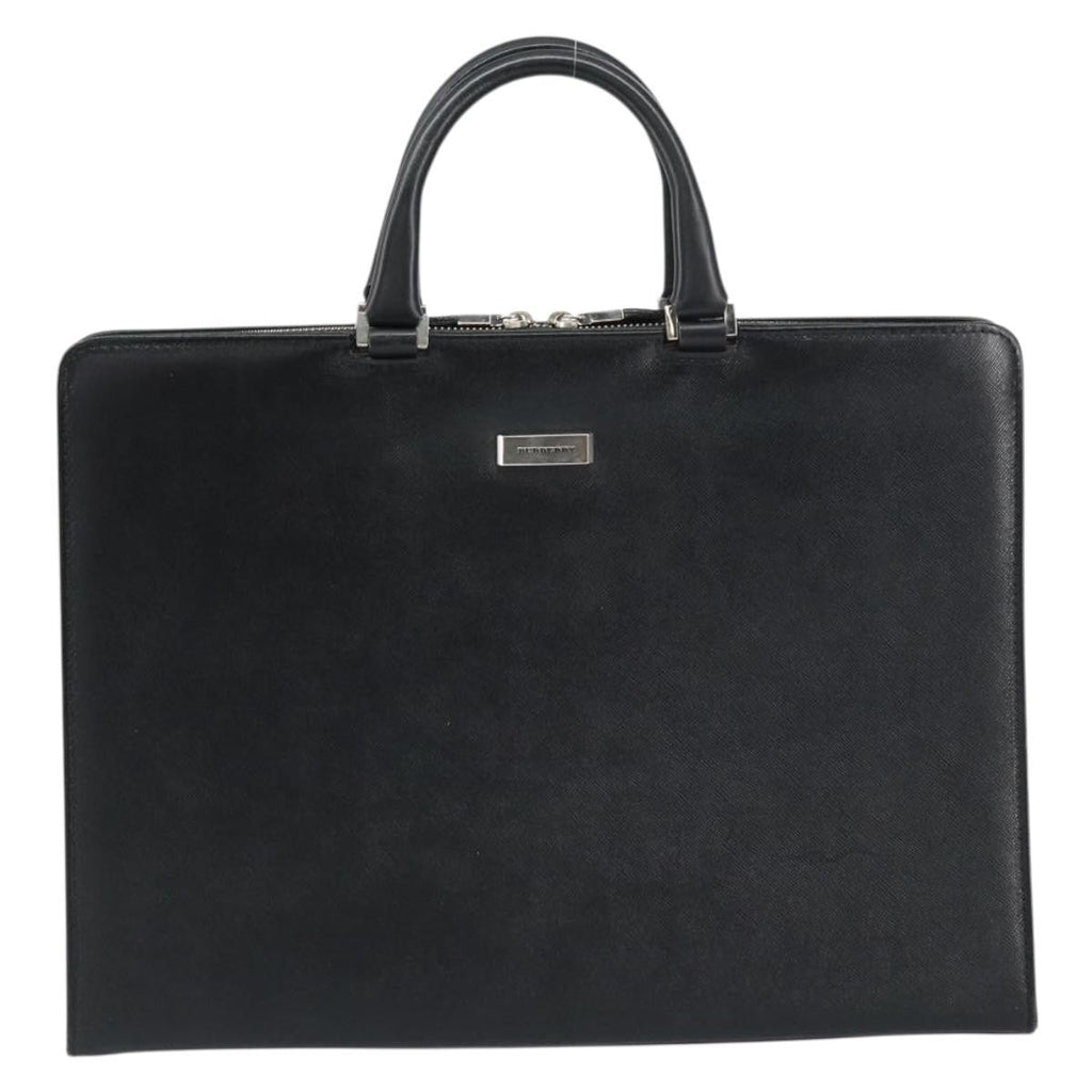 Burberry Vintage Briefcase Leather Black Leather Briefcase Bag (Authentic Pre-Loved)
