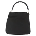Gucci Vintage Bamboo Handle Bag Nylon Black Nylon Handbag (Authentic Pre-Loved)
