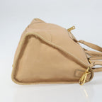Prada Front Zip Convertible Satchel Cervo Leather Beige Leather Handbag (Authentic Pre-Loved)