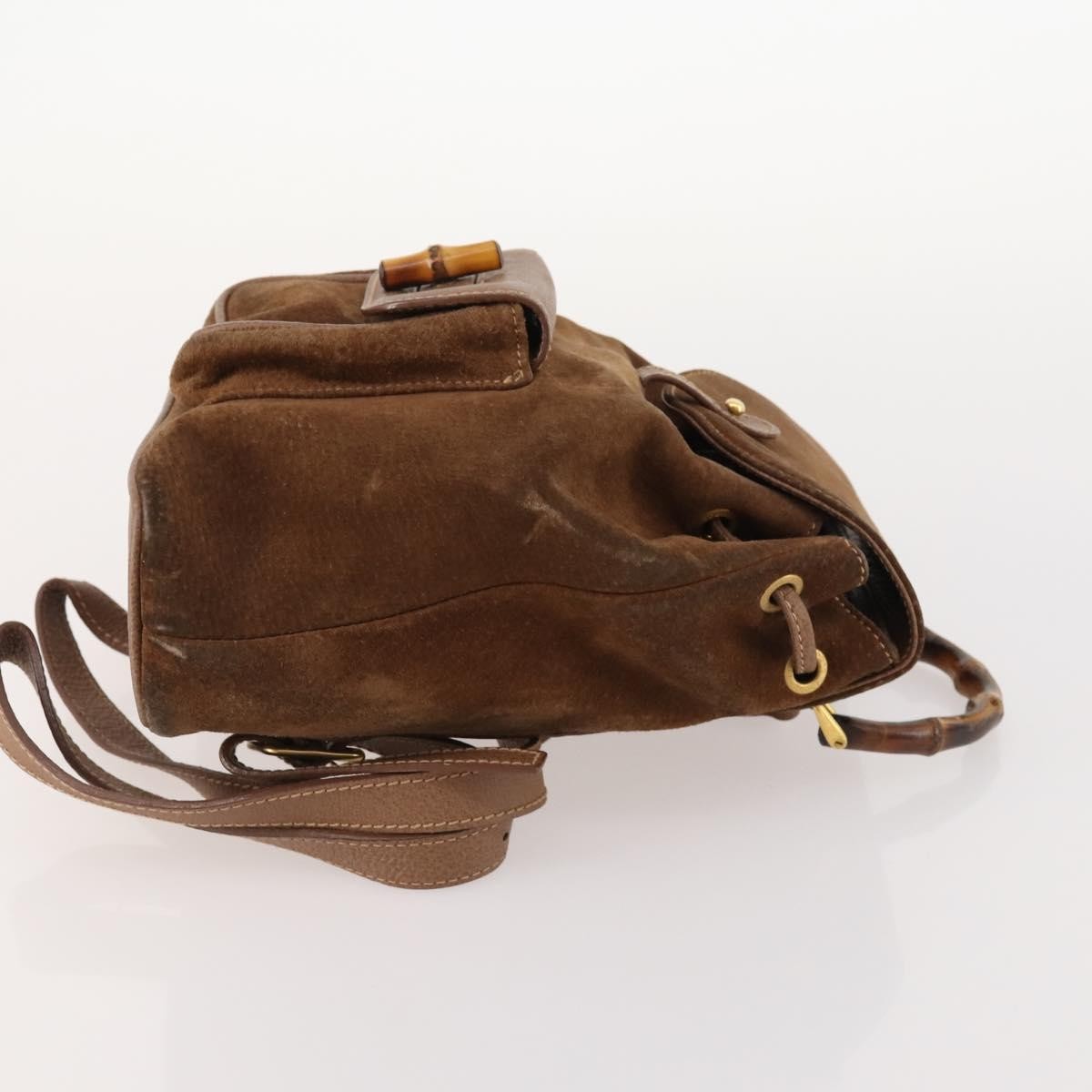 Gucci Gucci Bamboo Backpack Daim Brown Suede Backpack Bag (Authentic Pre-Loved)