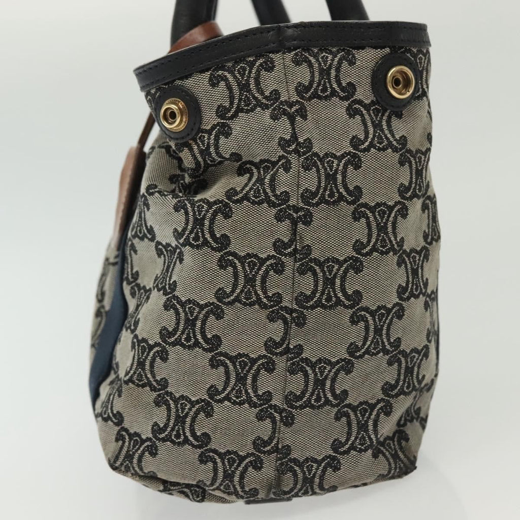 Celine Vintage Macadam Handbag Macadam Navy Canvas Bag (Authentic Pre-Loved)