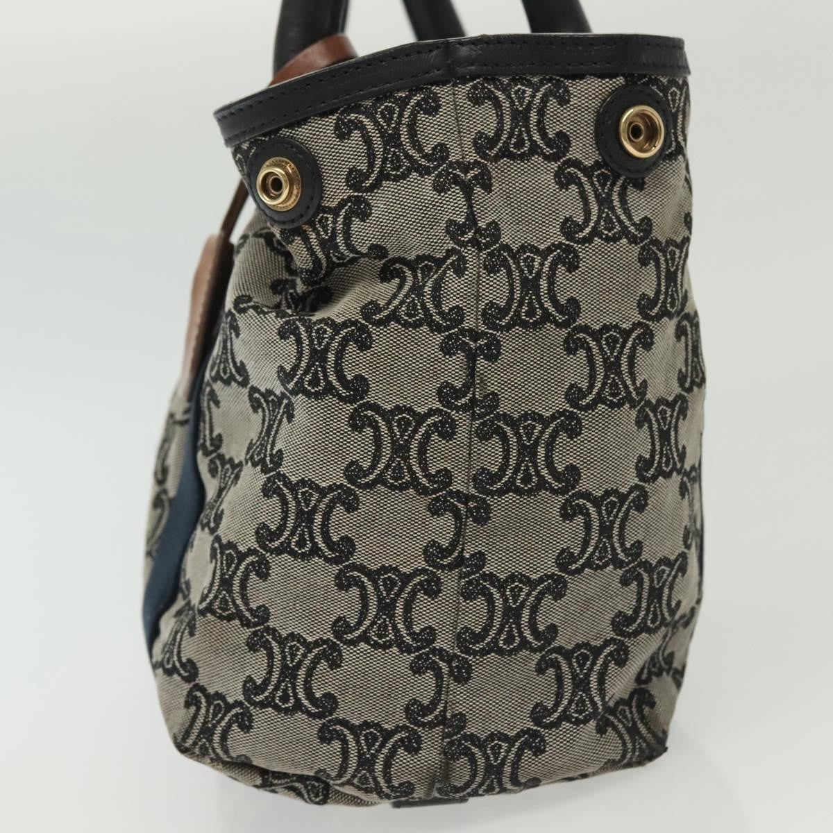 Celine Vintage Macadam Handbag Macadam Navy Canvas Bag (Authentic Pre-Loved)