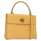 Celine Vintage Convertible Turnlock Top Handle Bag Leather Yellow Leather Bag (Authentic Pre-Loved)