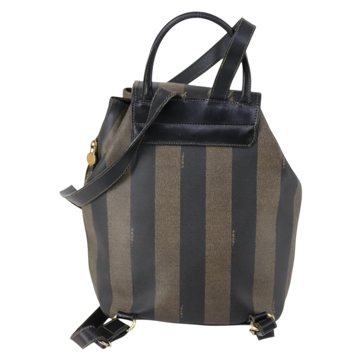 Fendi Pequin Front Pocket Backpack Coated Canvas Brown Pvc Backpack Bag (Authentic Pre-Loved)