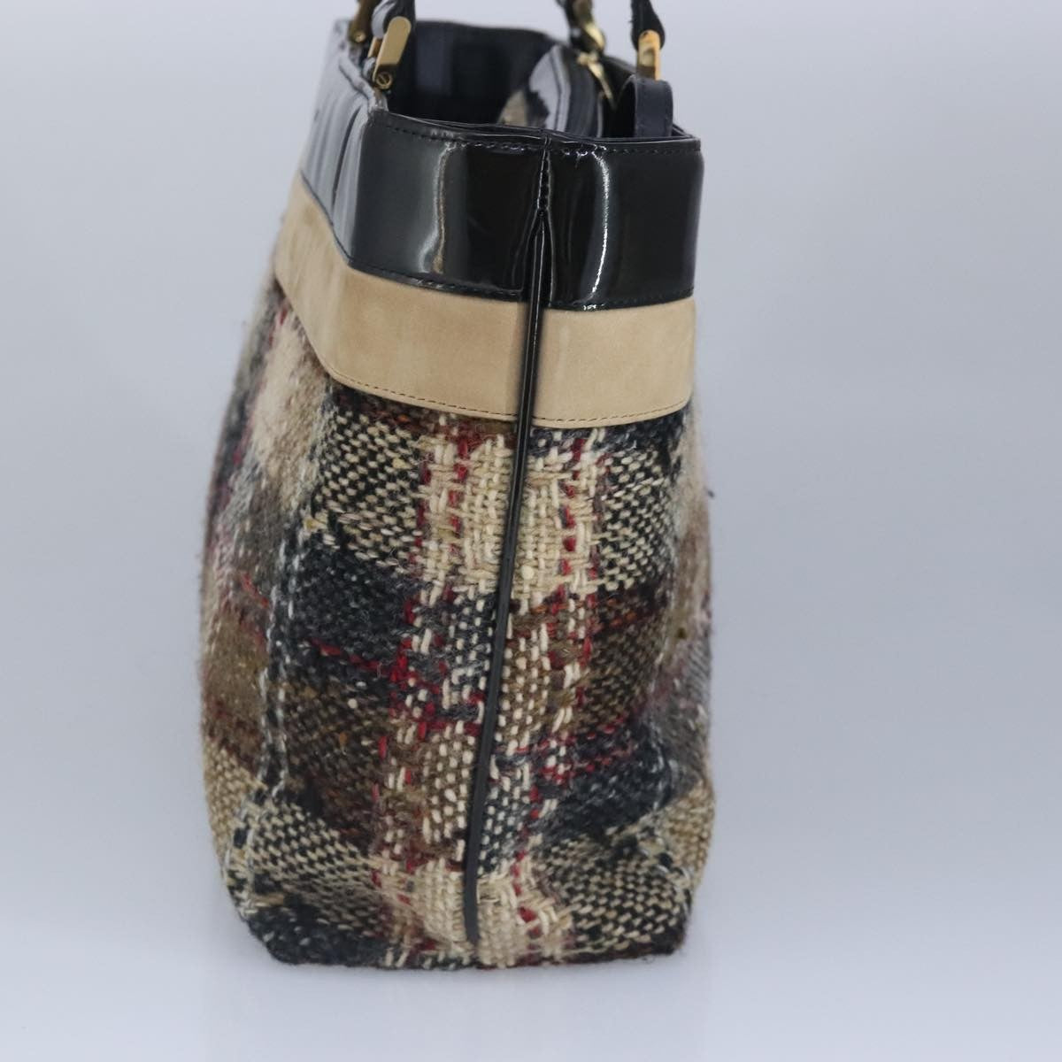 Burberry Nova Check Handbag Wool Beige Wool Handbag (Authentic Pre-Loved)