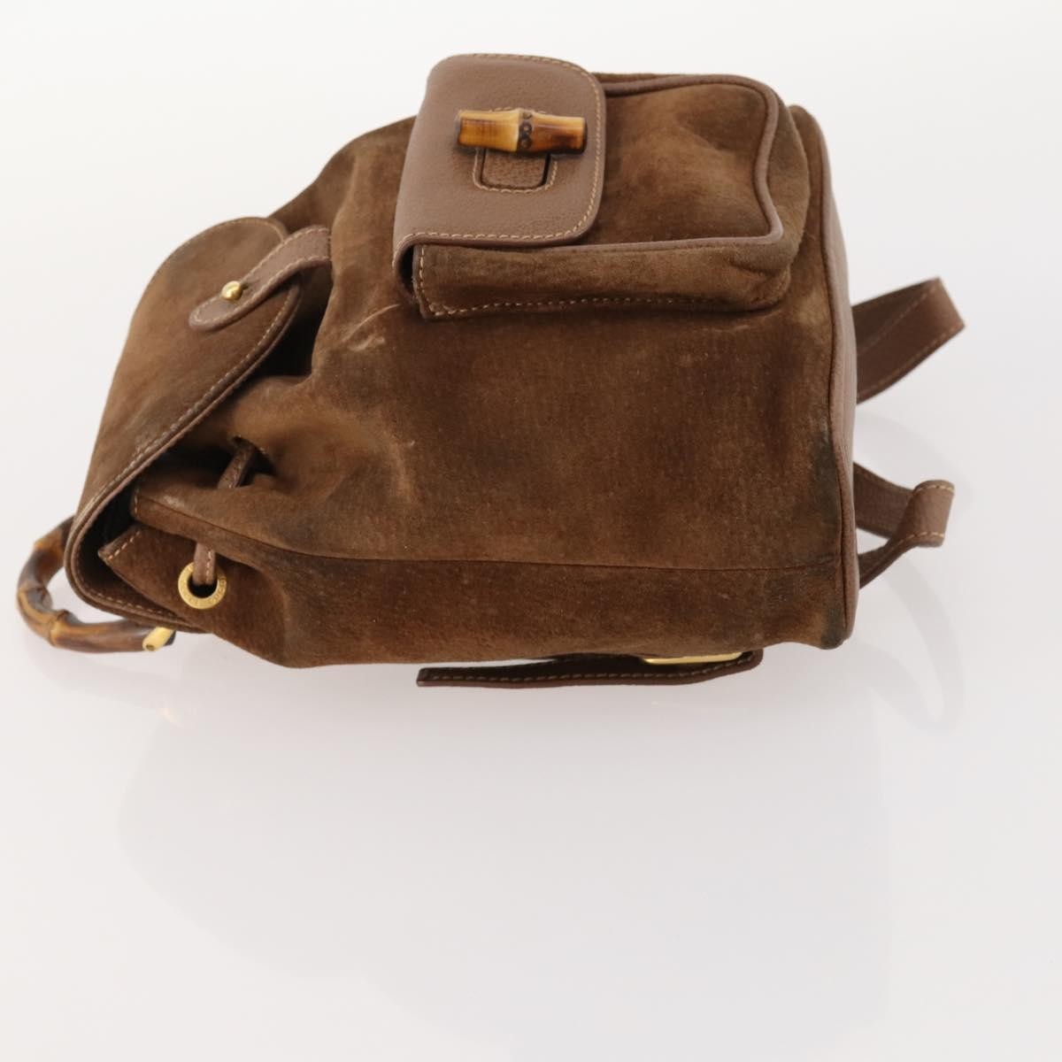 Gucci Gucci Bamboo Backpack Daim Brown Suede Backpack Bag (Authentic Pre-Loved)